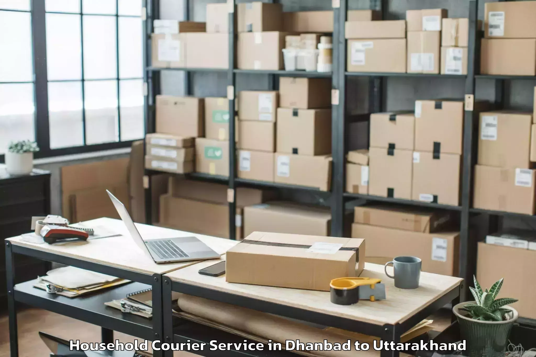 Top Dhanbad to Dwarahat Household Courier Available